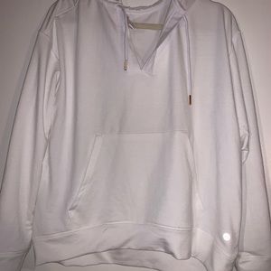Hooded white sweatshirt